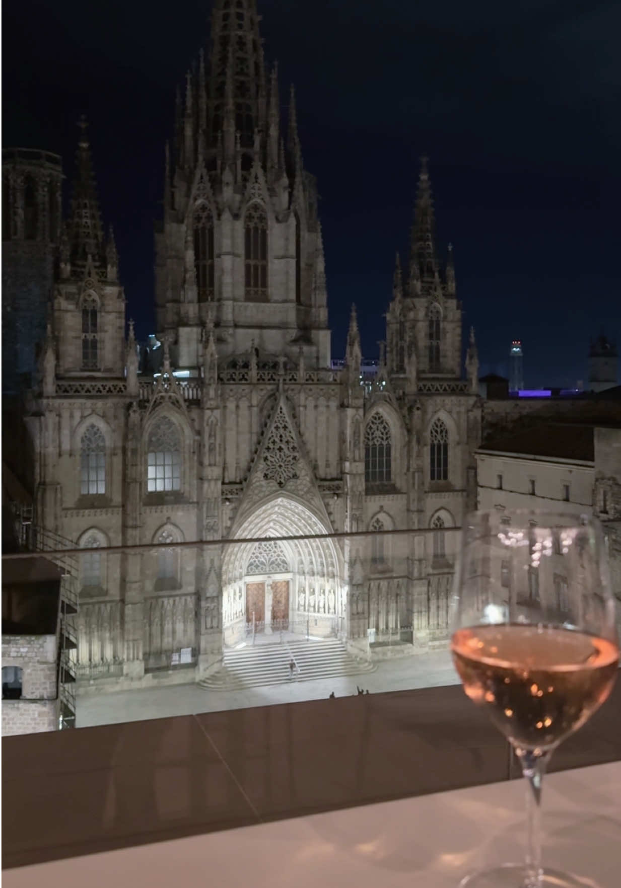 first night in Barcelona 📍 Lamaro hotel rooftop 💕💗 #travel #spain #cathedral