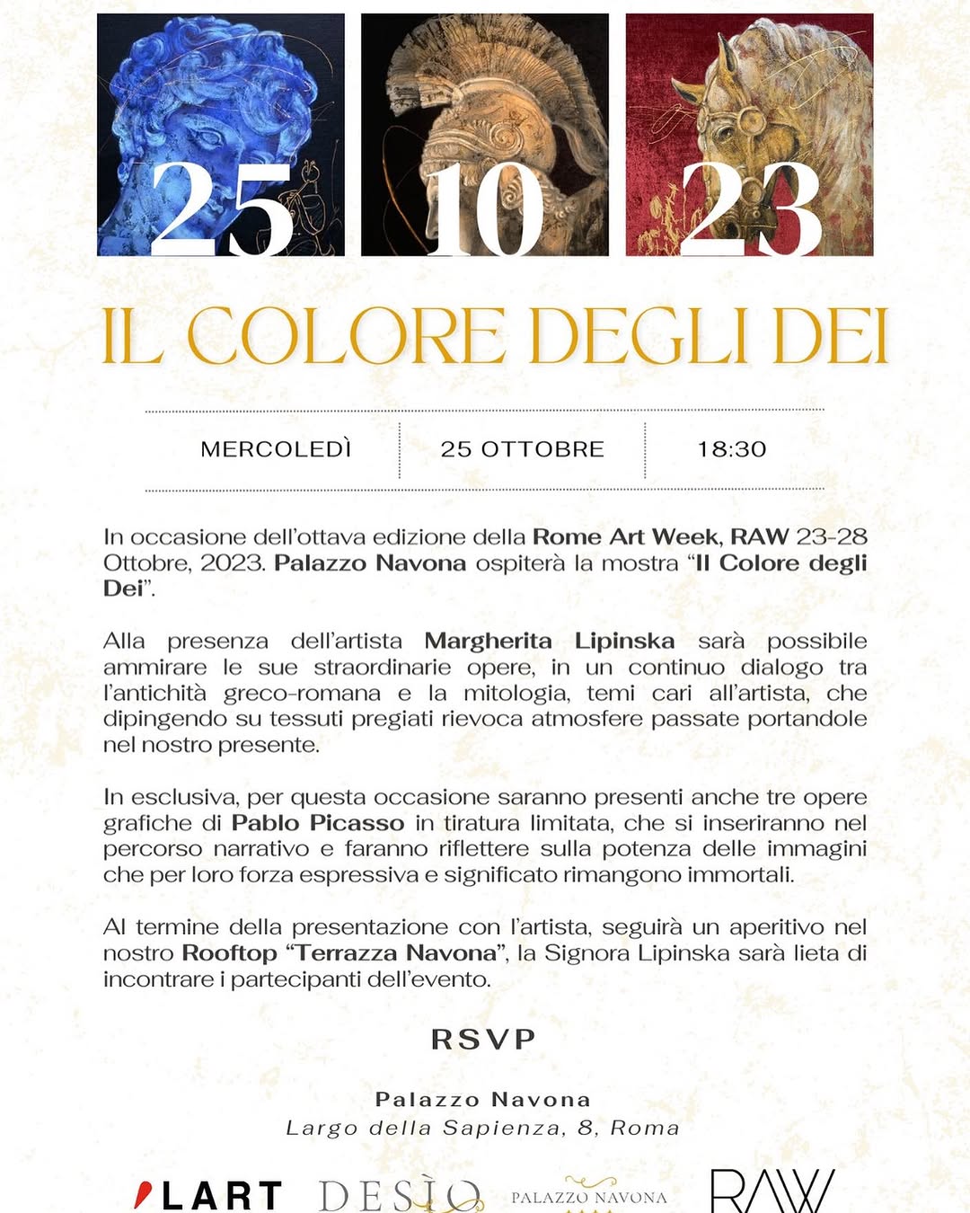 #romaartweek2023 #palazzonavonahotel #margheritalipinska #picasso #art #contemporaryart #mostra #exp