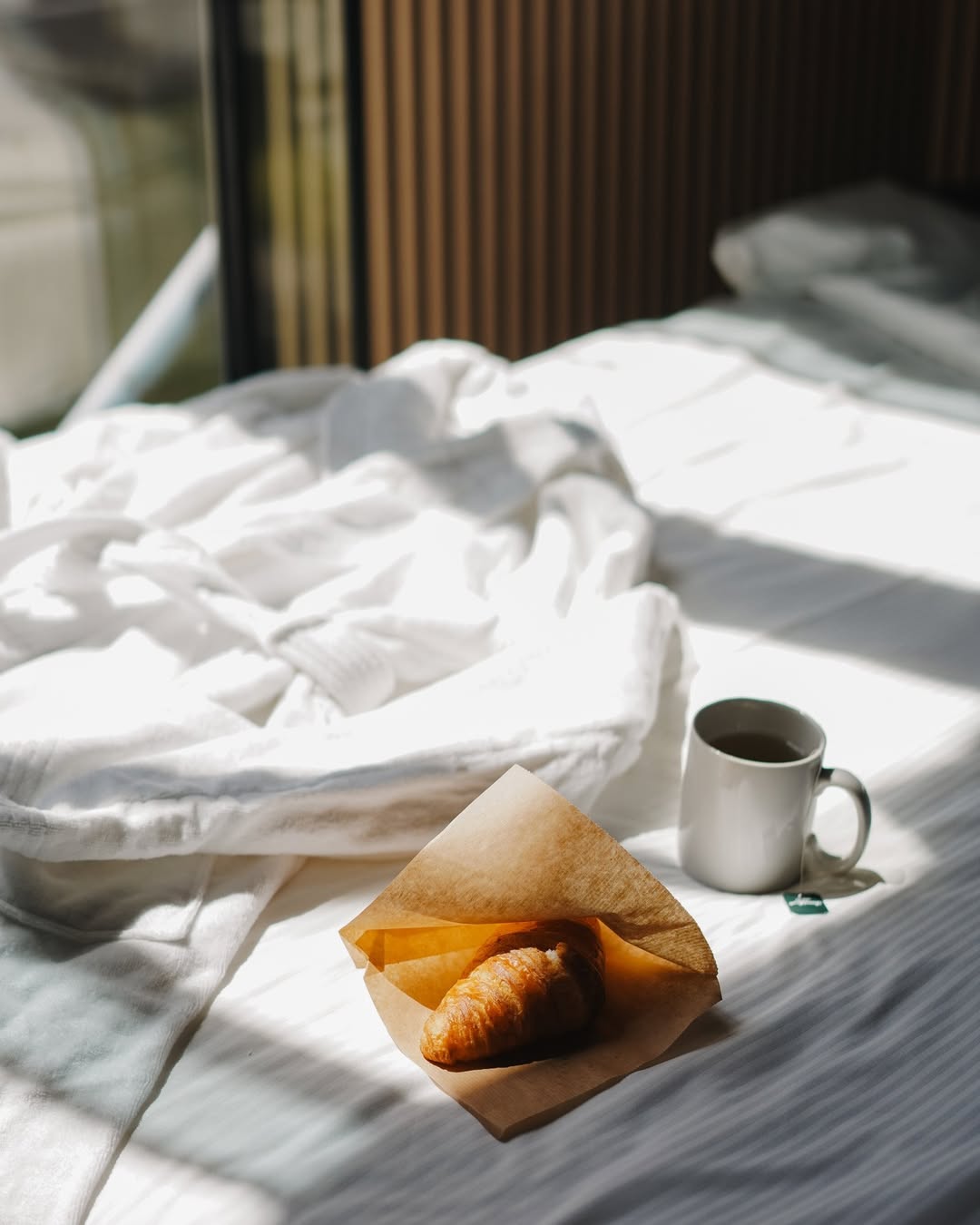 Along with that nice cup of tea and croissant for breakfast, you can add a bathrobe to your stay.For