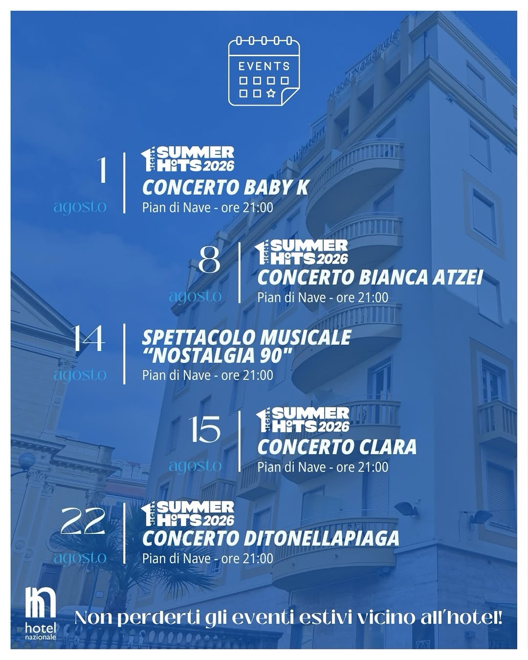Agosto è una domenica lunga 31 giorni… ✨

Benvenuto al mese più vivace e caldo dell’anno! Sanremo ad