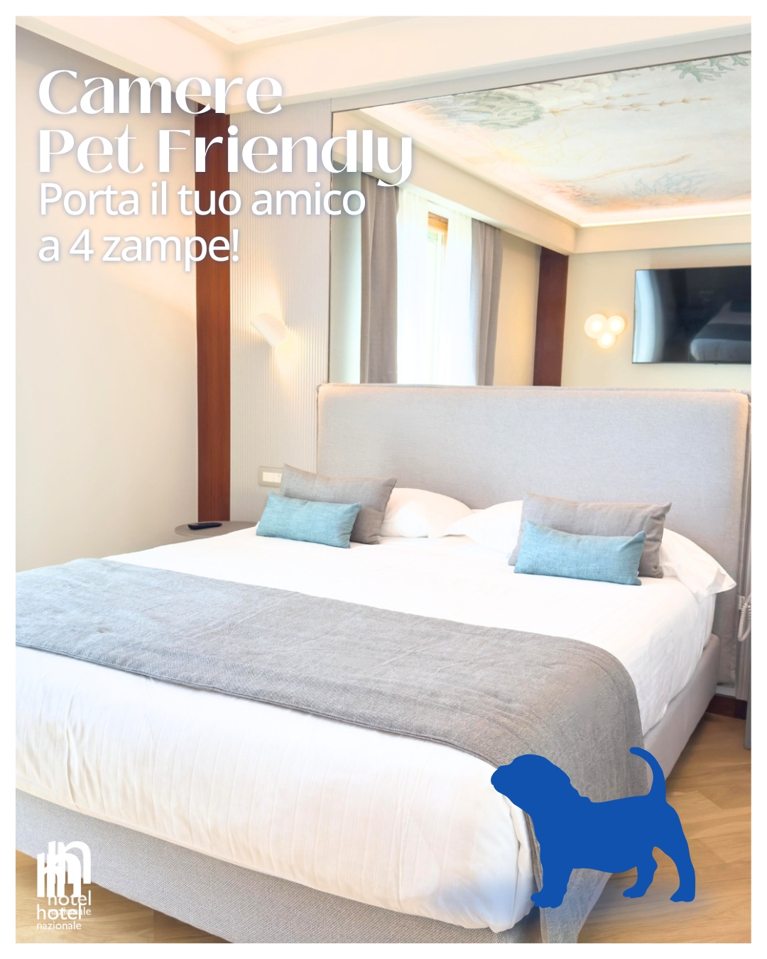 Il bagaglio indispensabile? Quello che scodinzola!
Per noi dell’Hotel Nazionale, “Pet Friendly” non 