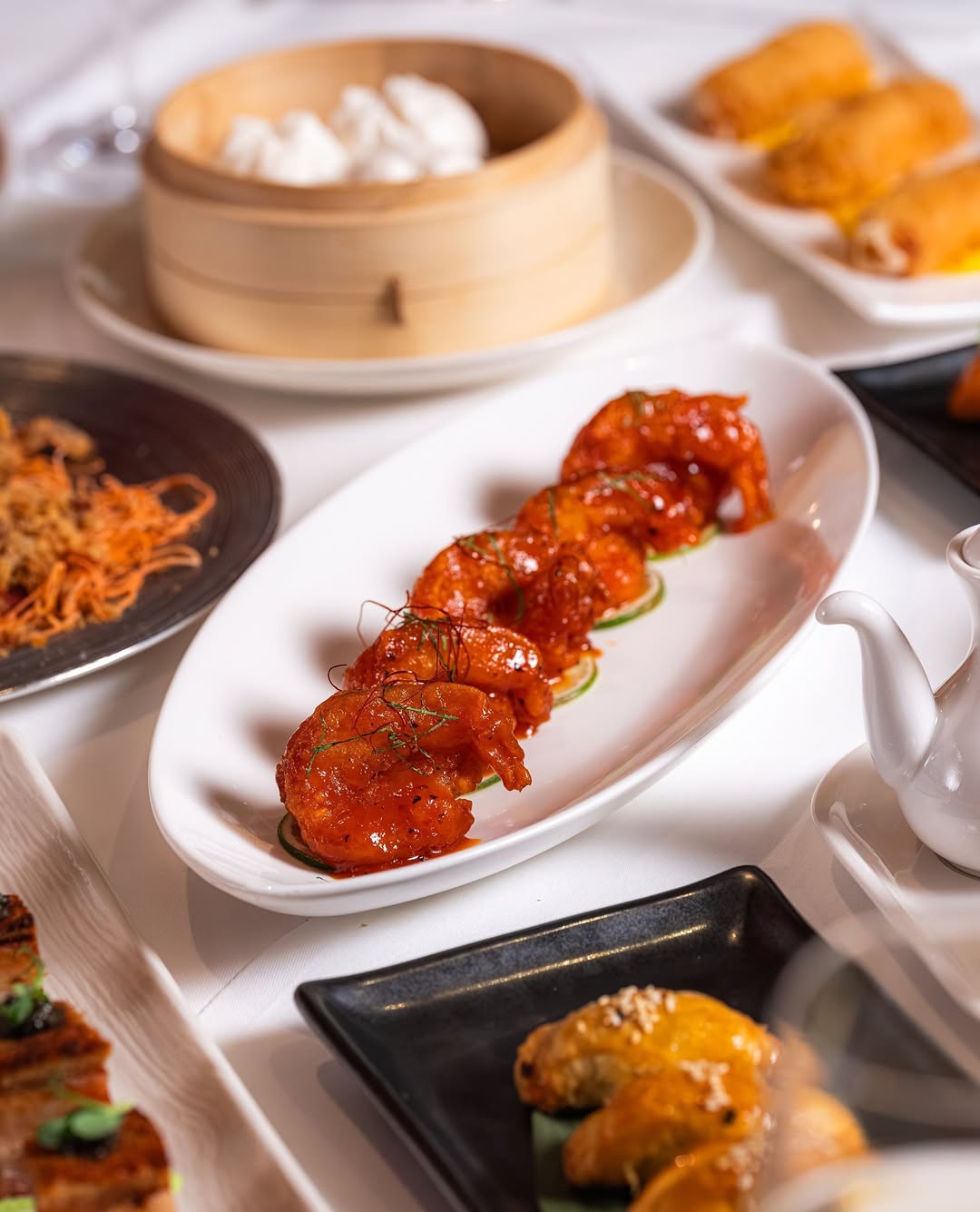 Turn up the heat 🌶️⁠
⁠
Fresh King Prawns tossed in a rich, homemade chilli glaze 🦐⁠
⁠
#prawn #auth