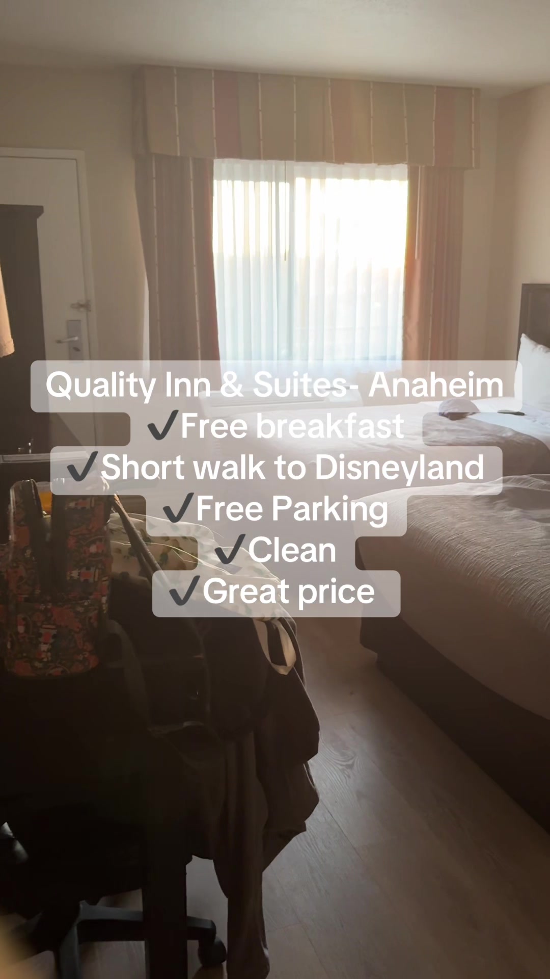We can’t complain. Our room is clean. We have a microwave and refrigerator. It’s a short walk to Dis