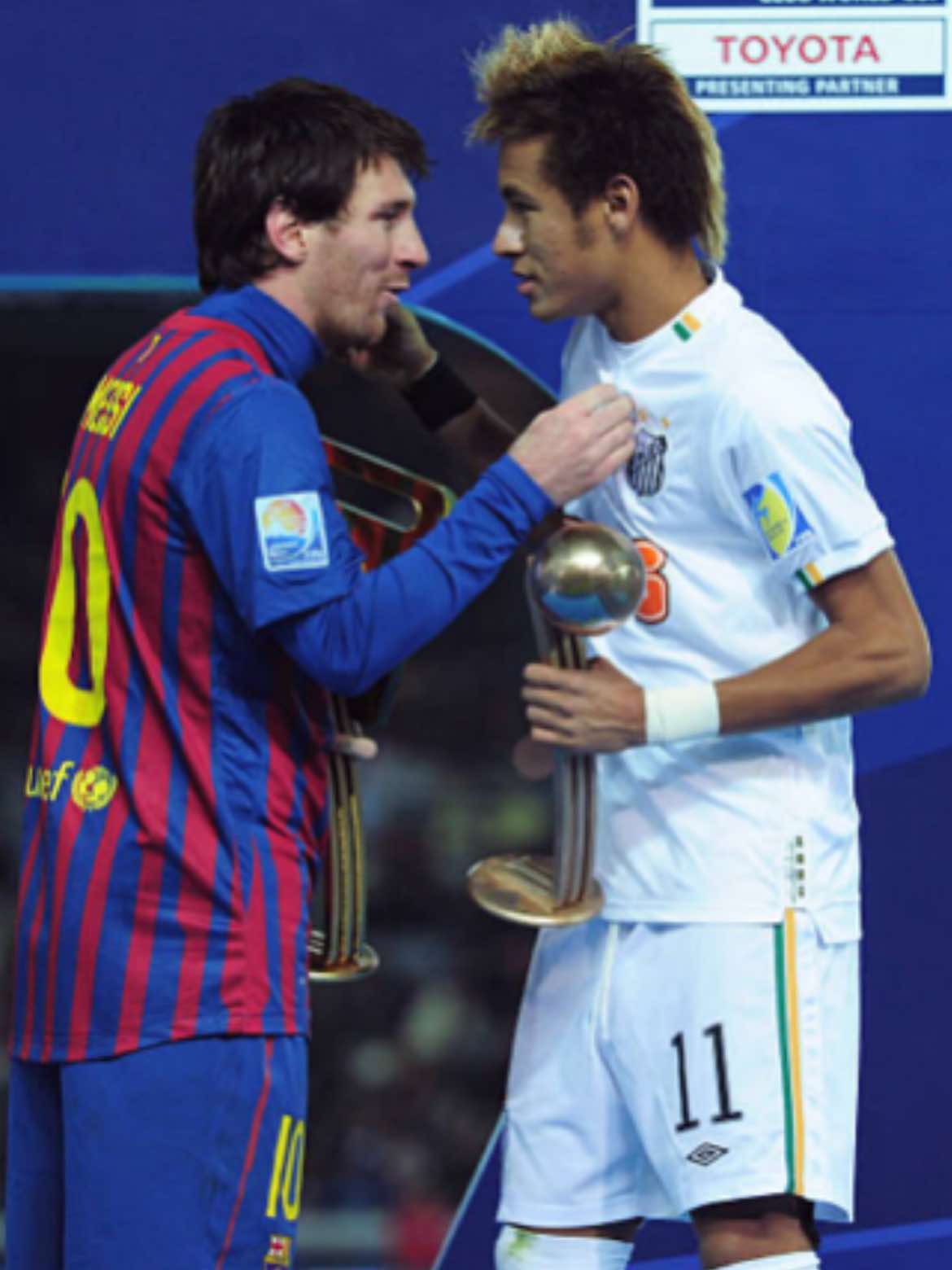 The 2011 FIFA Club World Cup Final between Barcelona and Santos showcased two generations of footbal