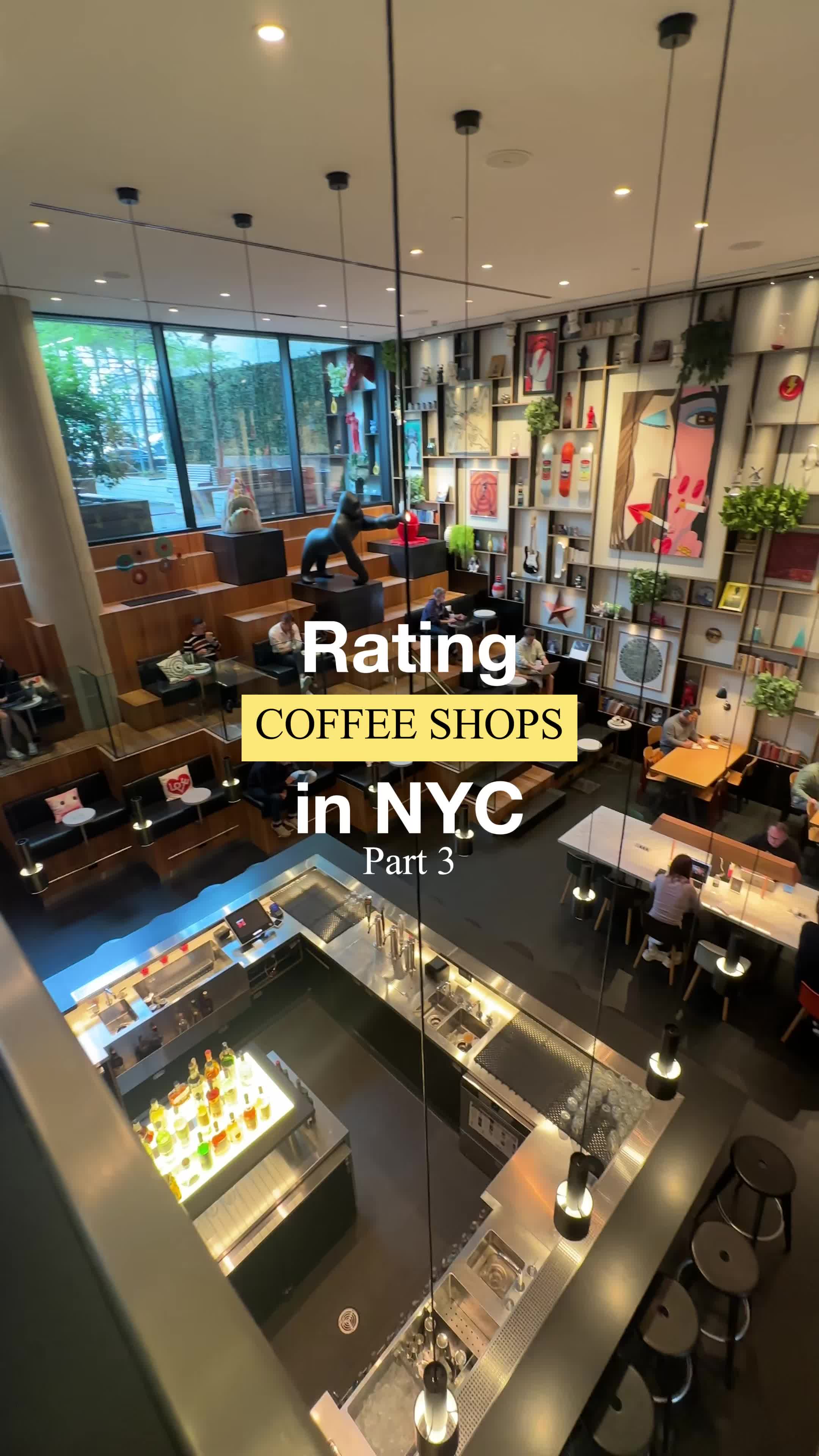 Rating Coffee Shops in NYC based on how good they are to work/study from Part 3.

📍Citizen M Bowery