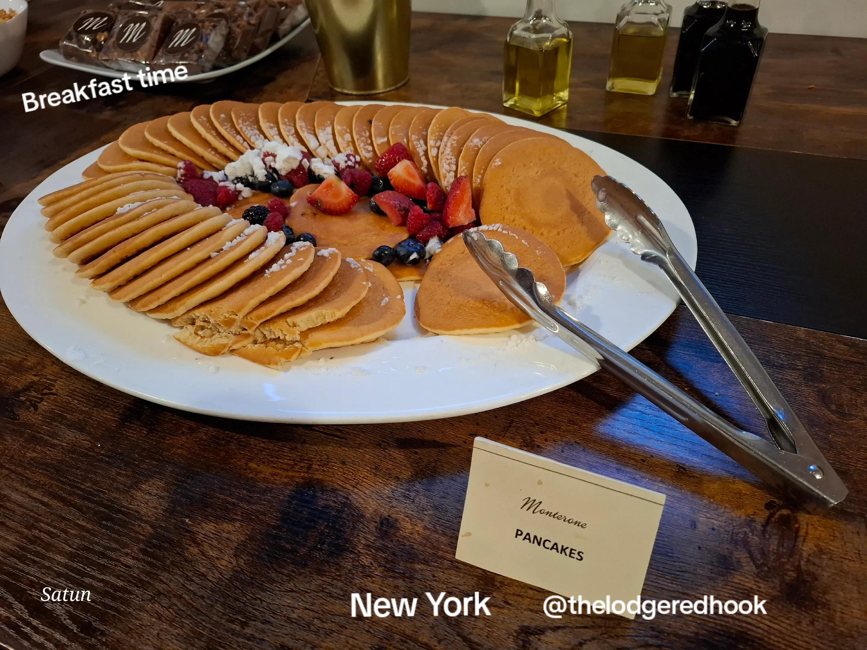 Breakfast is served! Pancakes, oatmeal, fruits and what not. Scambled eggs etc were also available. 