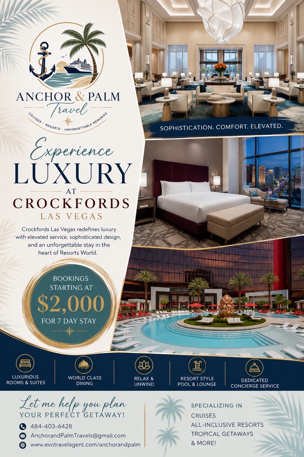 Looking for the ultimate Las Vegas getaway? Indulge in five-star luxury at Crockfords Las Vegas, whe