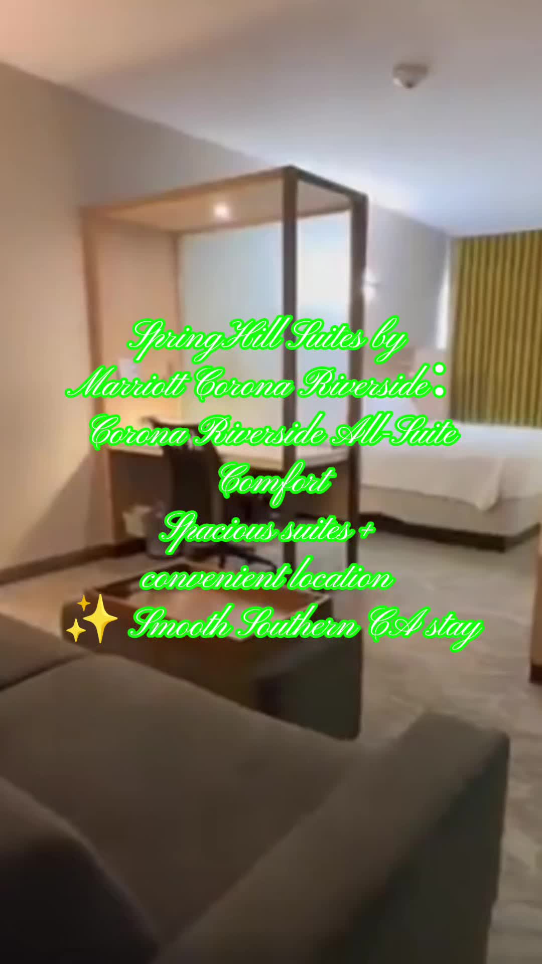 All-suite Marriott in Corona with separate living areas, free breakfast, and easy 91 freeway access.
