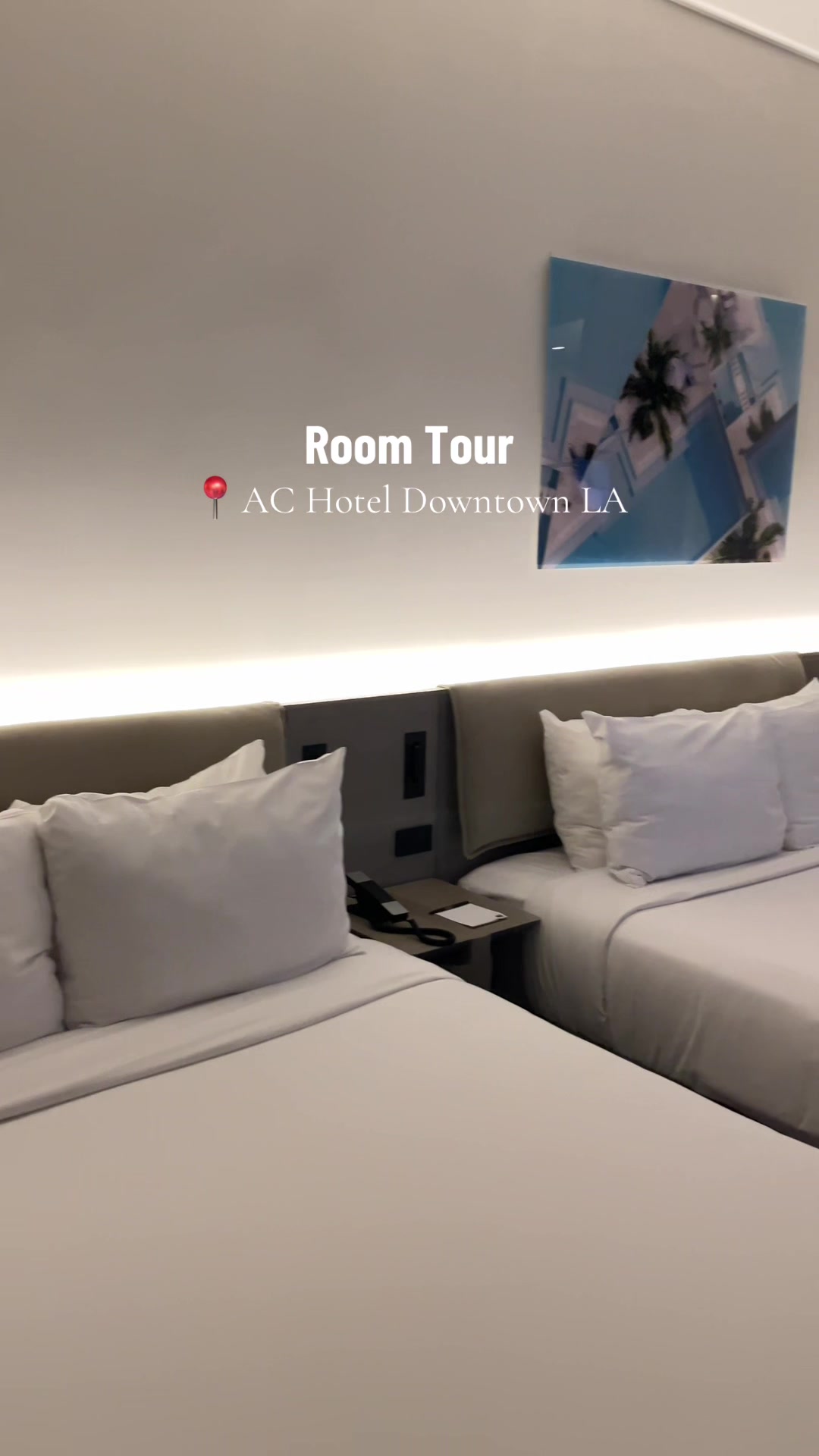 AC Hotel Downtown LA city view room tour.  #dtla #roomtour #travelvlog #fyp #worktrip