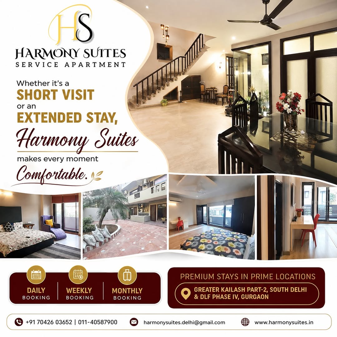🧳 Whether it's a short visit or an extended stay, Harmony Suites makes every moment comfortable.

�