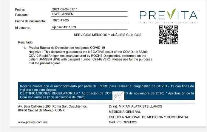 Wie schon in Costa Rica war auch in Mexico City die Covid-Test-Prozedur perfekt organisiert. Die Mit