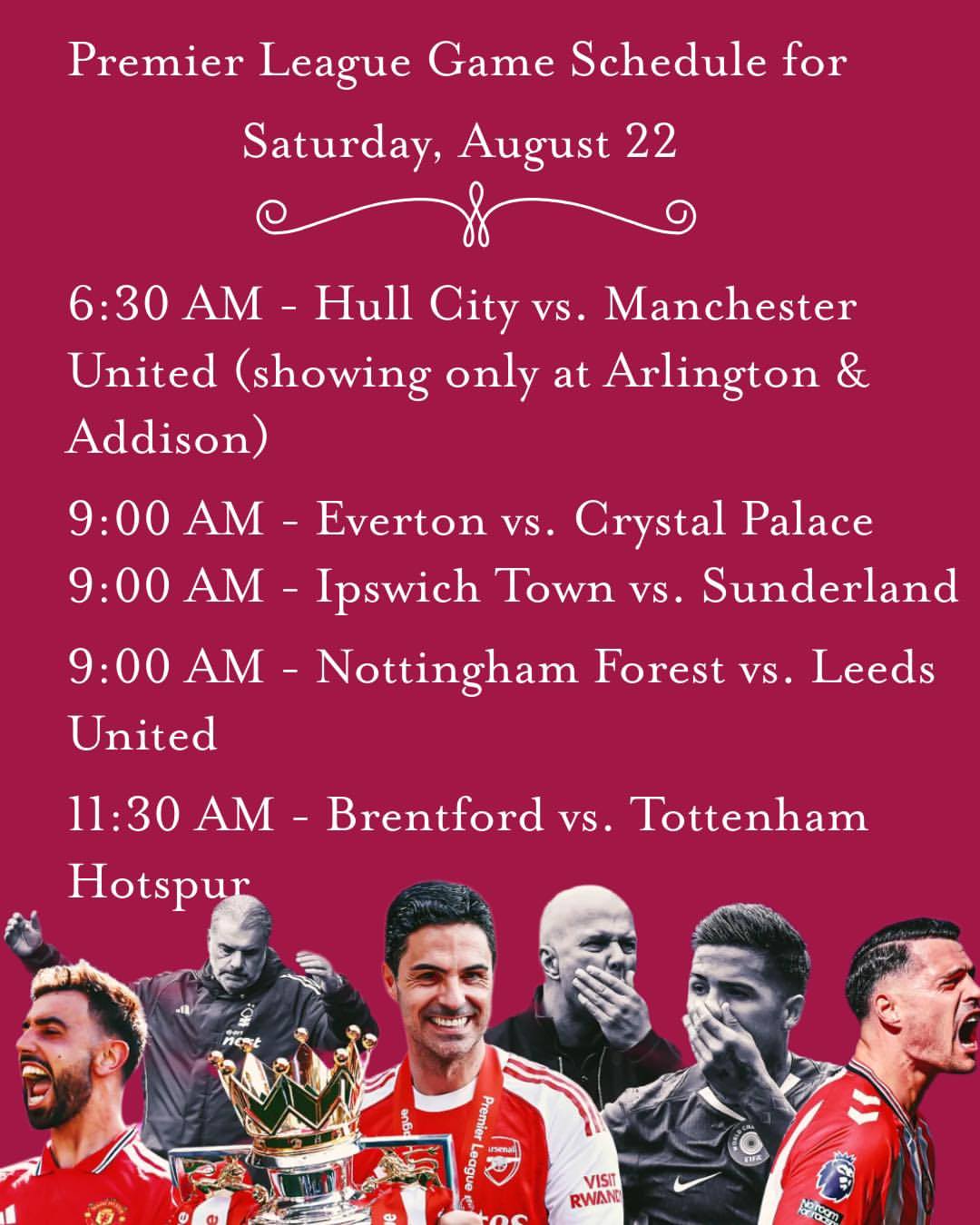⚽️ THIS WEEKEND’S PREMIER LEAGUE ACTION ⬇️

The Premier League is back! 🇬🇧🍻

We’ve got a full wee