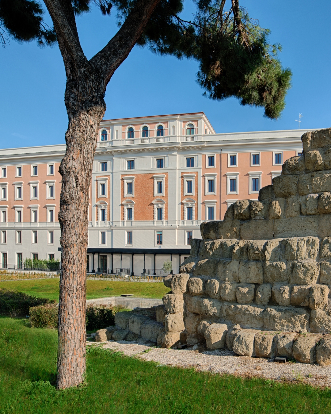 Where ancient Rome greets you at the doorstep.
Right in front of our hotel, the Servian Wall stands 
