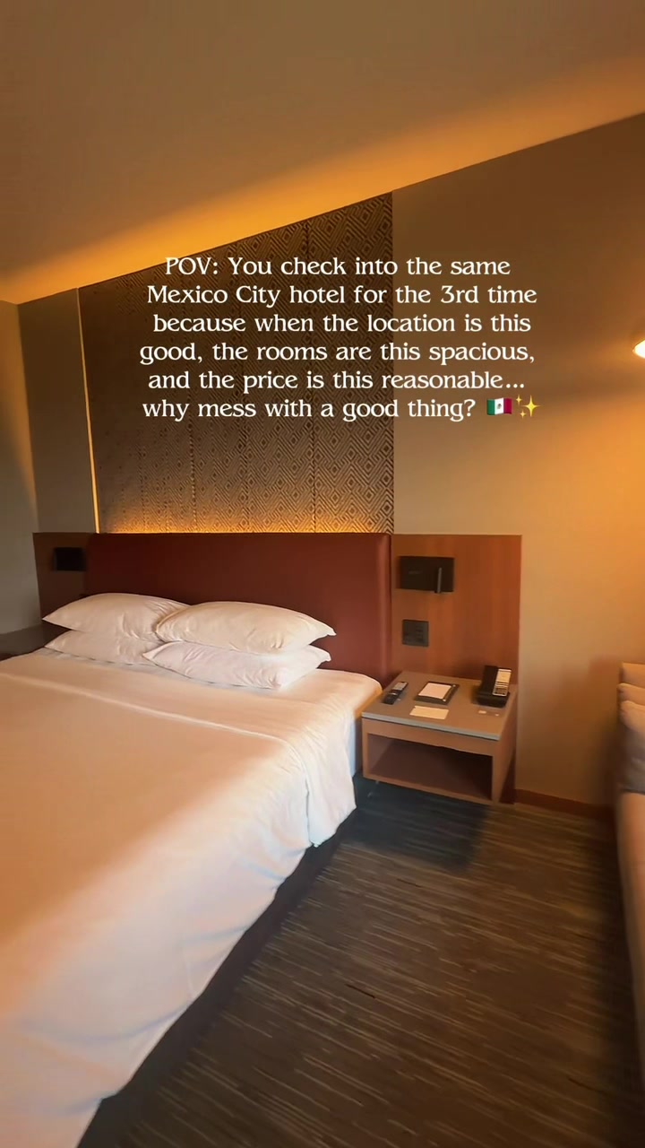 Mexico City hotel I’ve booked THREE times 🇲🇽✨

📍 Amazing location
🛏️ Spacious rooms + king-size 